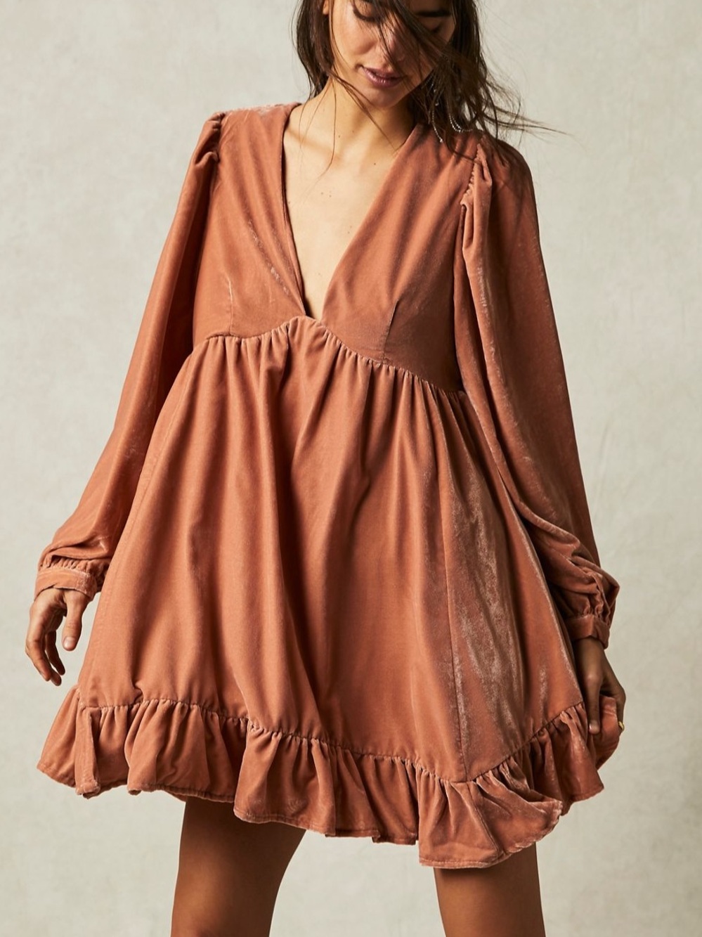 Free People Estella Velvet Mini Dress